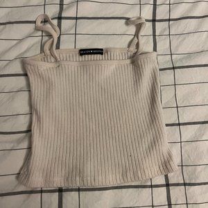 Brandy Melville Beige Ribbed Tank